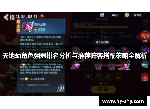 天地劫角色强弱排名分析与推荐阵容搭配策略全解析